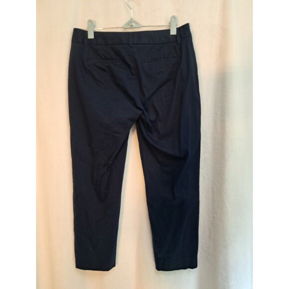 J. Crew City Fit Cropped Pants Navy Blue Cotton Blend Stetch Size 4 - Picture 4 of 10